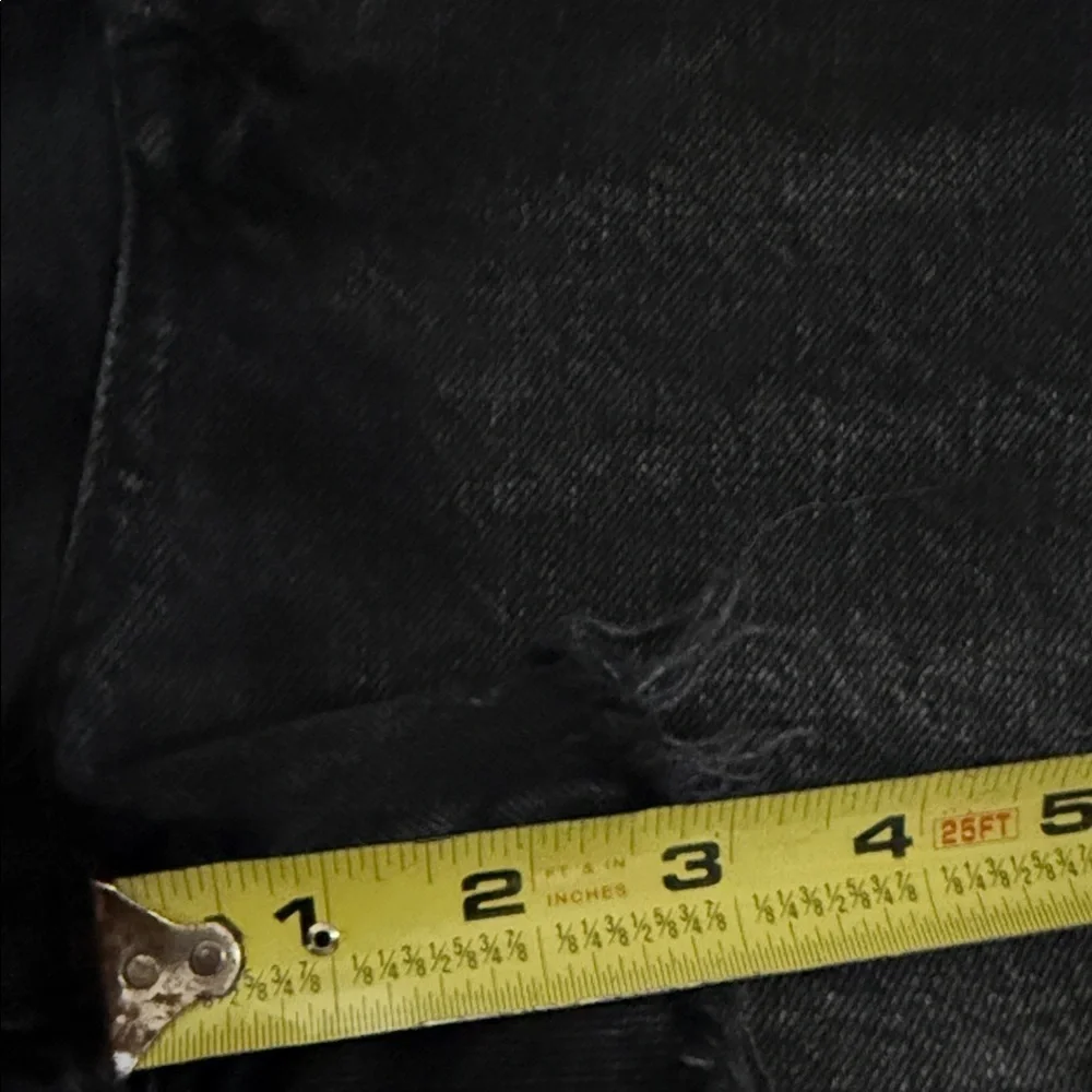 AGOLDE Criss Cross 90’s Denim Shorts Long Black Sz 24 100% Organic Cotton